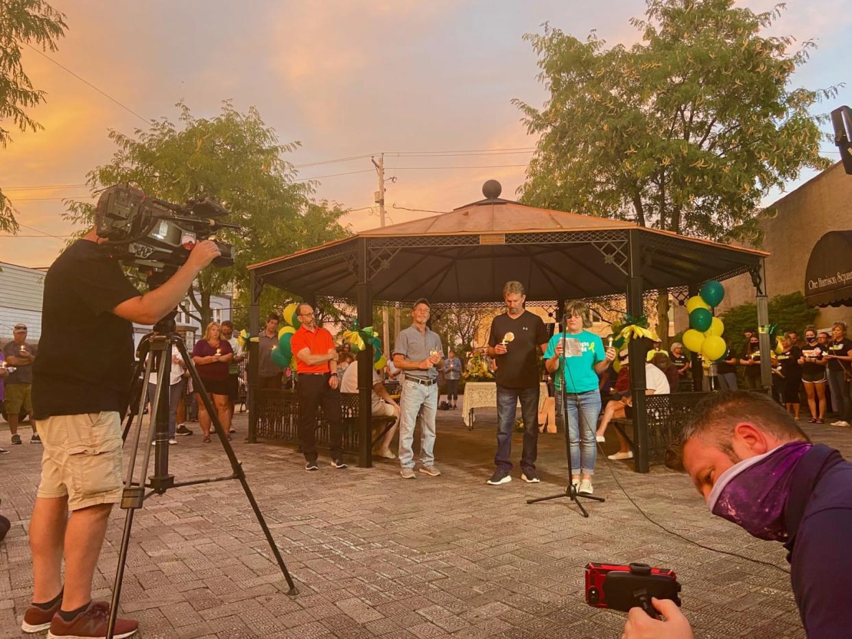 Vigil for Suzanne Morphew in Alexandria, Indiana.