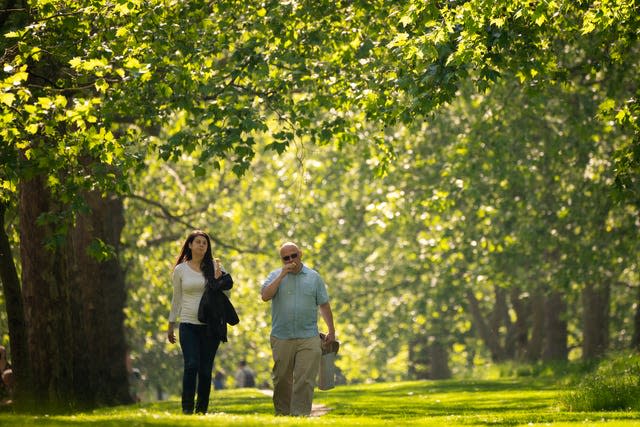 People enjoying a stroll in the park