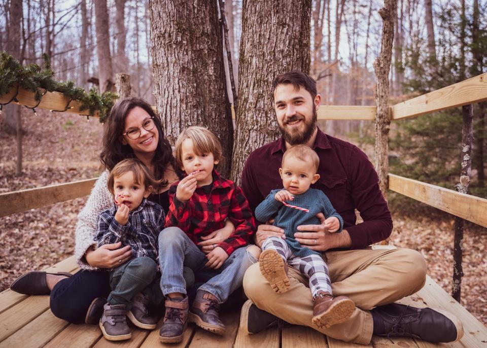 John Tyreman (with wife Chelsea, and children from left to right, Billy, Bodhi and Joanna) wants to maintain the work flexibility that enabled him to spend more time with his children during the pandemic.