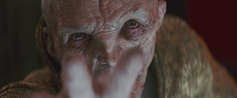 Snoke lashes out at Rey. (Photo: Lucasfilm)