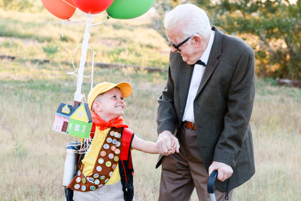 Elijah's great-grandpa Richard looks a lot less grumpy than Carl, but that's OK. (Photo: Rachel Perman Photography)