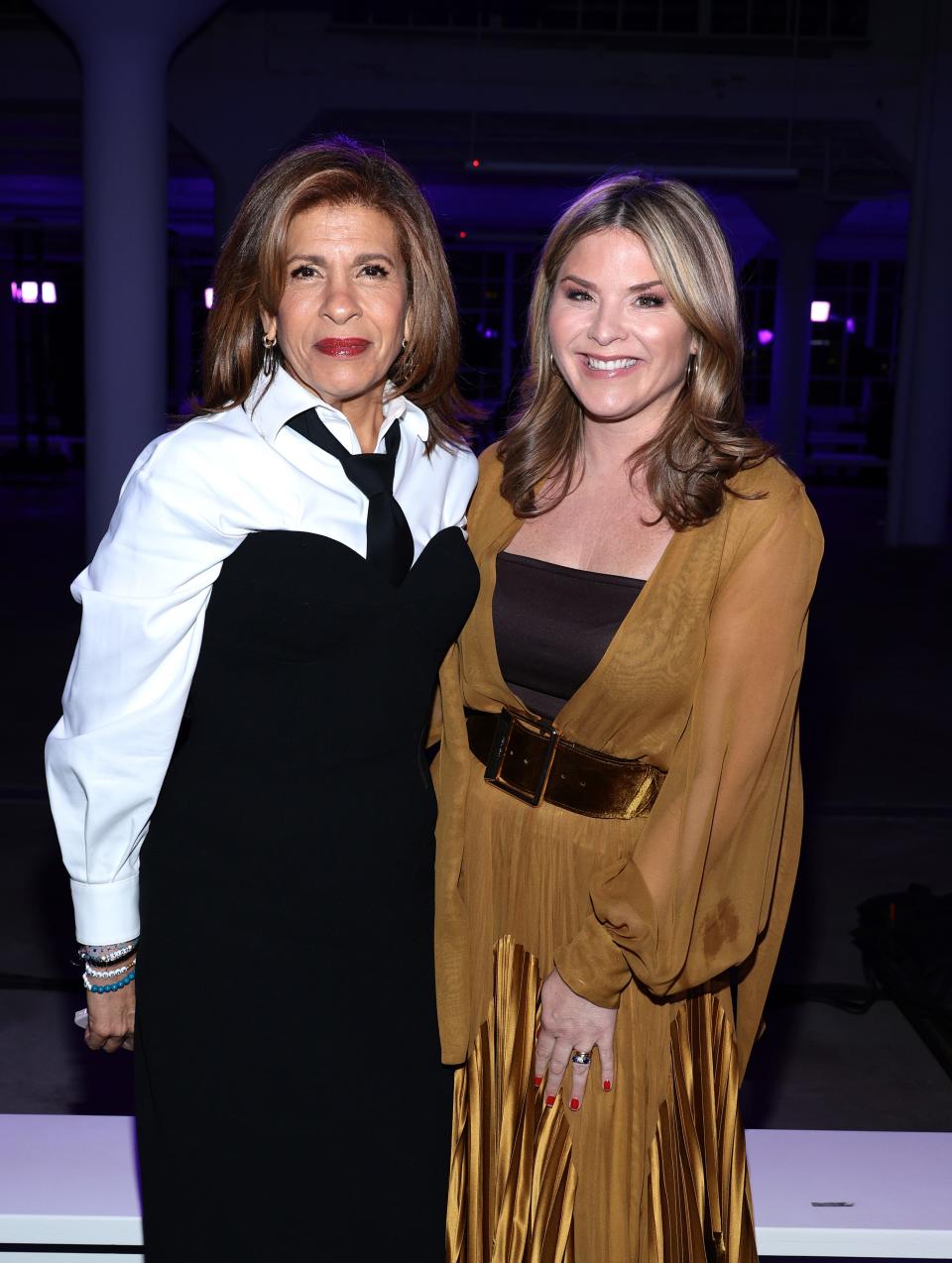 Hoda Kotb and Jenna Bush Hager attend the Sergio Hudson fashion show during New York Fashion Week: The Shows at Starrett-Lehigh Building on Feb. 12, 2024, in New York City.