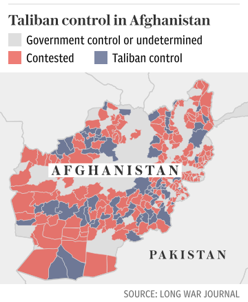 Taliban control in Afghanistan