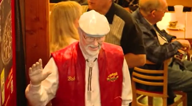 A figurine of Bob Moore inside Bob's Red Mill in Milwaukie, February 24, 2024 (KOIN)
