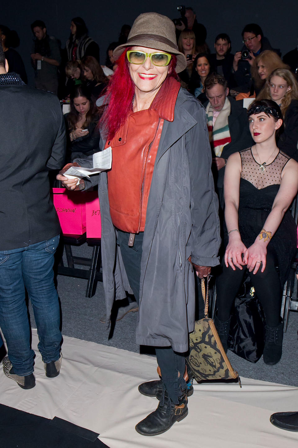 Designer Patricia Field is seen at the Fall 2013 Betsey Johnson Runway Show at Fashion Week in New York, Monday, February, 11, 2013. (Photo by Ben Hider/Invision/AP)