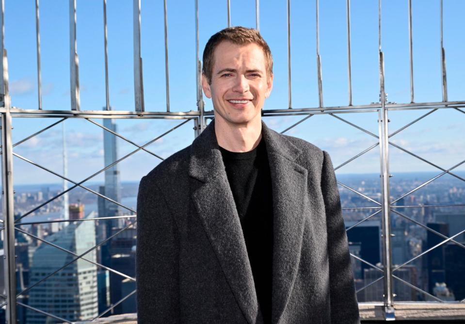 PHOTO: Actor Hayden Christensen participates in a Star Wars themed Empire State Building lighting ceremony on March 21, 2024, in New York. (Evan Agostini/Invision/AP)