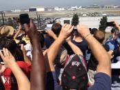 Endeavour lands at LAX. Courtesy @maxzimbert.