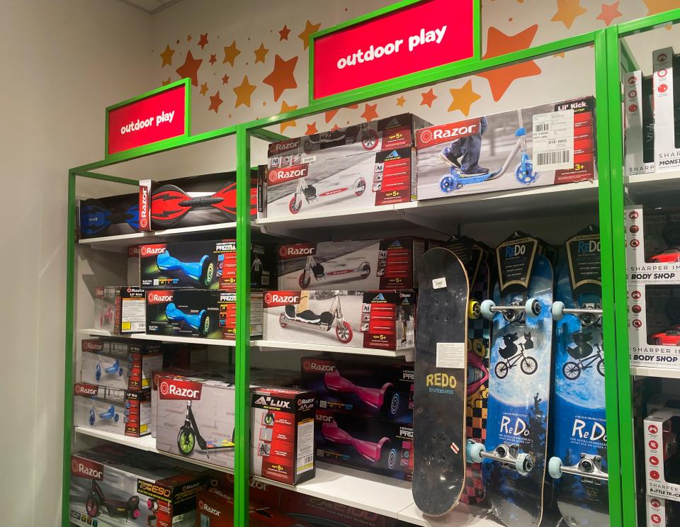 The outdoor toy section.