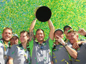 The Aussies celebrate Australia's fifth World Cup victory.