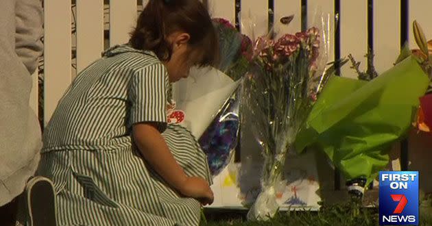 A memorial was held at the girl's school yesterday.