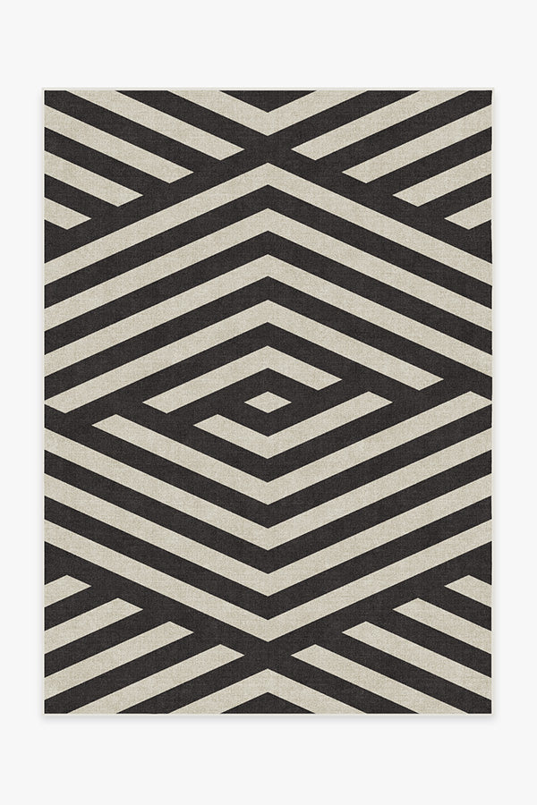 Ruggable x Barbie Signature Chevron Charcoal Rug