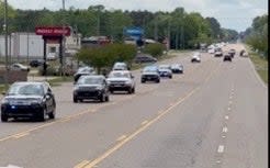 Leake County Sheriff’s Office gives motorcade to wounded officer (Leake County Sheriff’s Office)