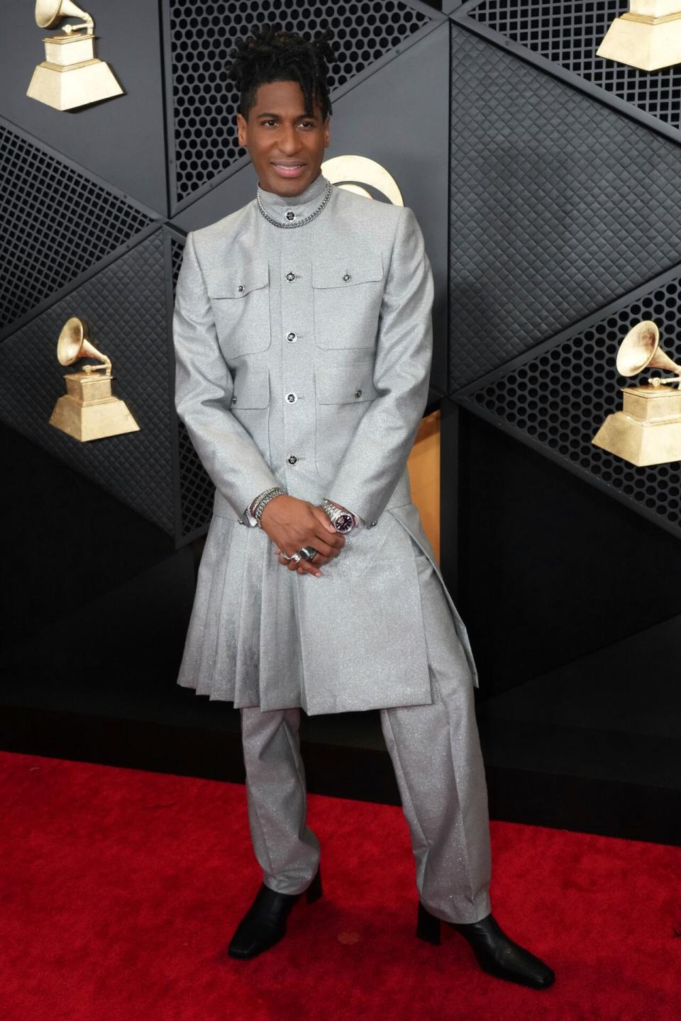 Jon Batiste arrives at the 66th annual Grammy Awards on Sunday, Feb. 4, 2024, in Los Angeles.