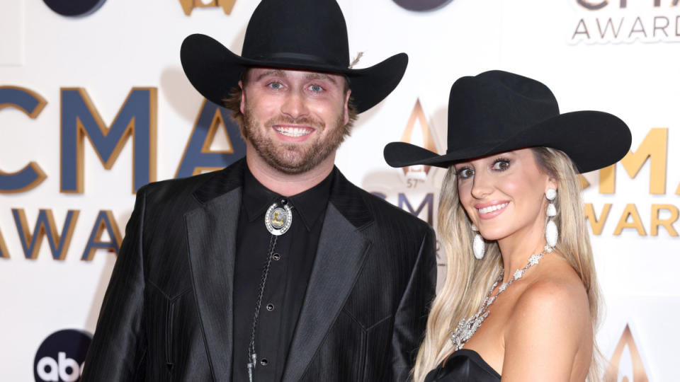 Lainey Wilson and Devin "Duck" Hodges shined on the CMA Awards red carpet in November 2023.<p>Leah Puttkammer/FilmMagic</p>
