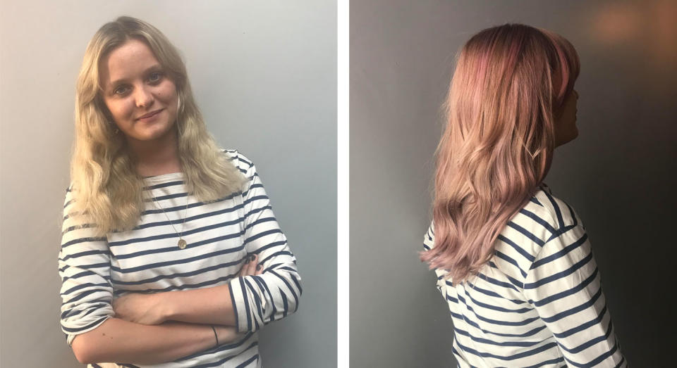 The pastel effect on blonde hair