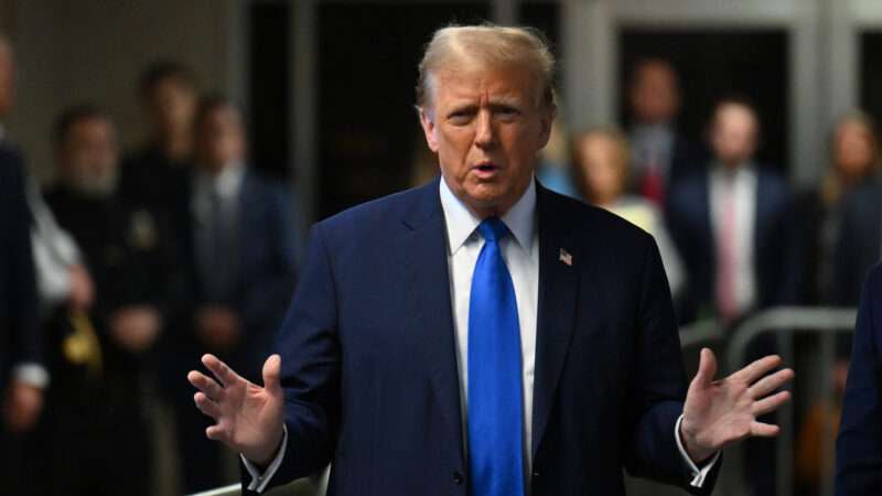 Donald Trump outside Manhattan Criminal Court