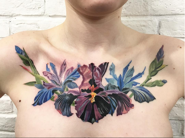 This artist uses actual nature as a stencil for her tattoos