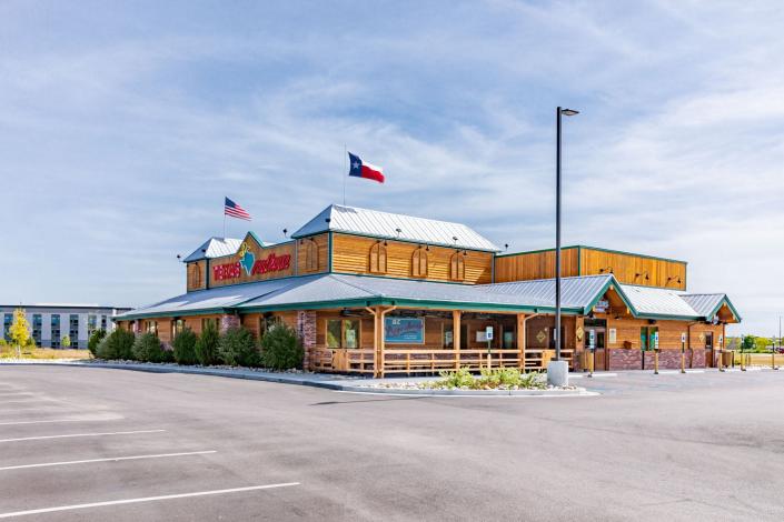 A view of the Texas Roadhouse in Columbus, Indiana.
