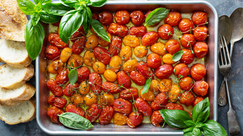 cherry tomatoes on tray