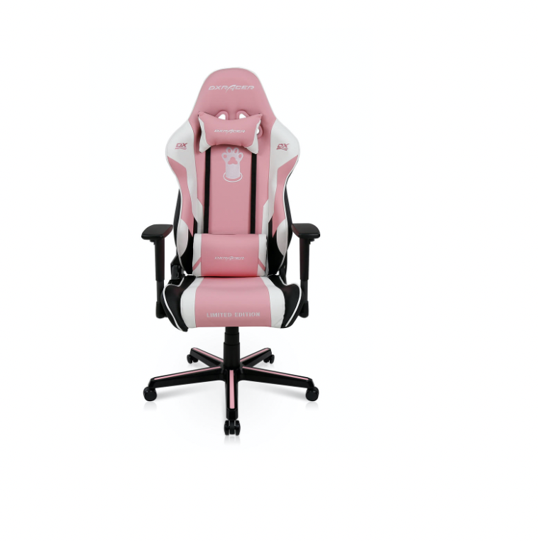 7) Pink Paw Print Gaming Chair