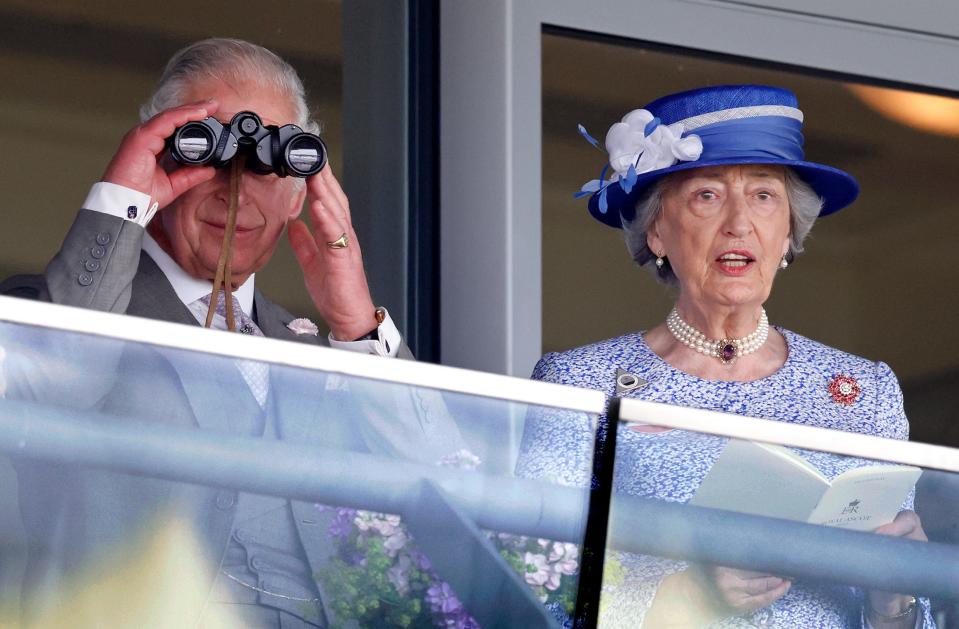 King Charles (Left) and Lady Susan Hussey (Right) at the Royal Ascot on June 15, 2022.