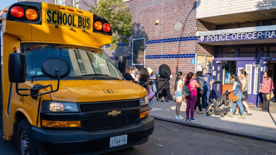 Students headed back to school in Brooklyn on Thursday, September 7. - Theodore Parisienne/NY Daily News/Getty Images