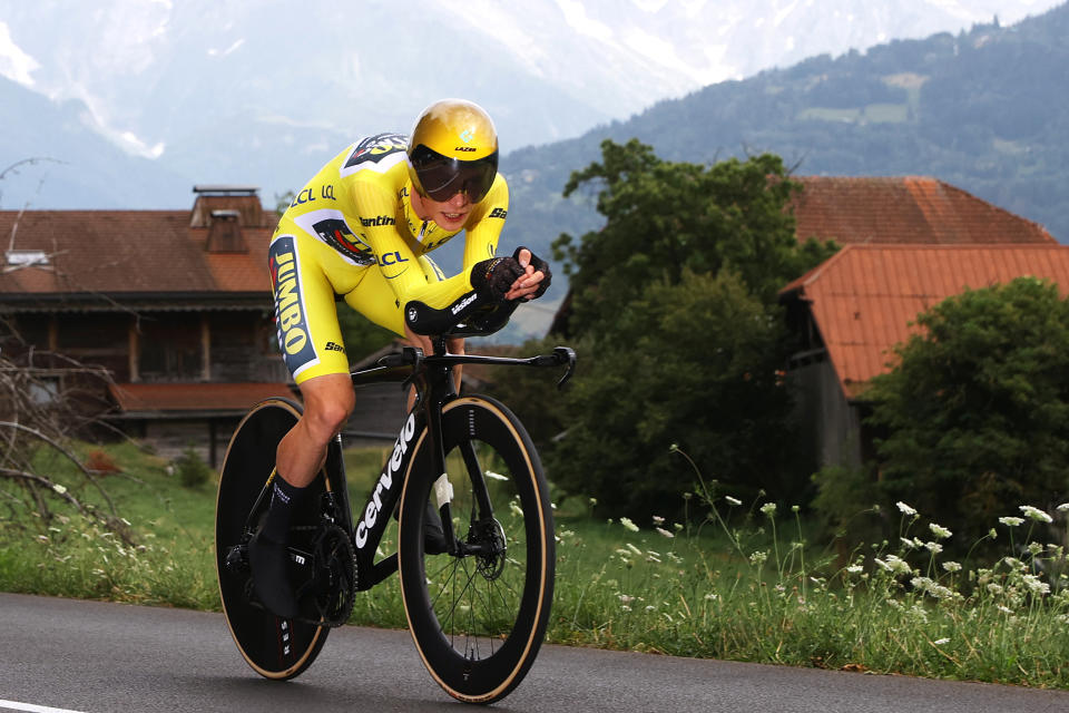 Jonas Vingegaard in time trial stage 16