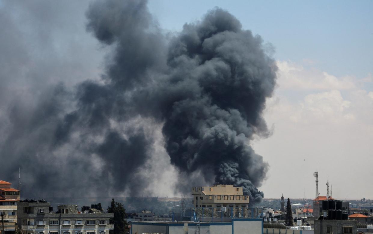 An Israeli strike in the east of Rafah. Israel says operation is 'very limited' in scope