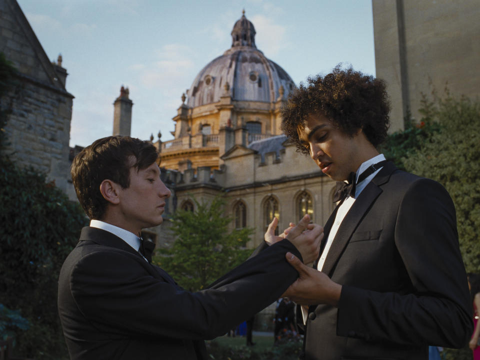 Archie Madekwe and Barry Keoghan in Saltburn