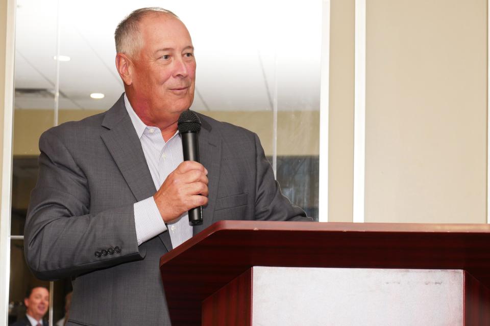 Former Sarasota County Sheriff Tom Knight served as moderator Friday for South County Tiger Bay’s luncheon discussion of the 2023 legislative session.