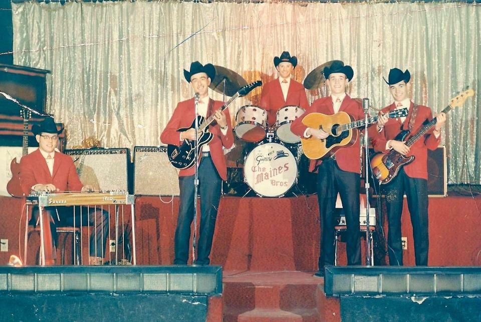 The Maines Brothers Band, circa 1972. Lloyd Maines, Ronnie Middleton, Steve Maines, Kenny Maines and John Dwyer.