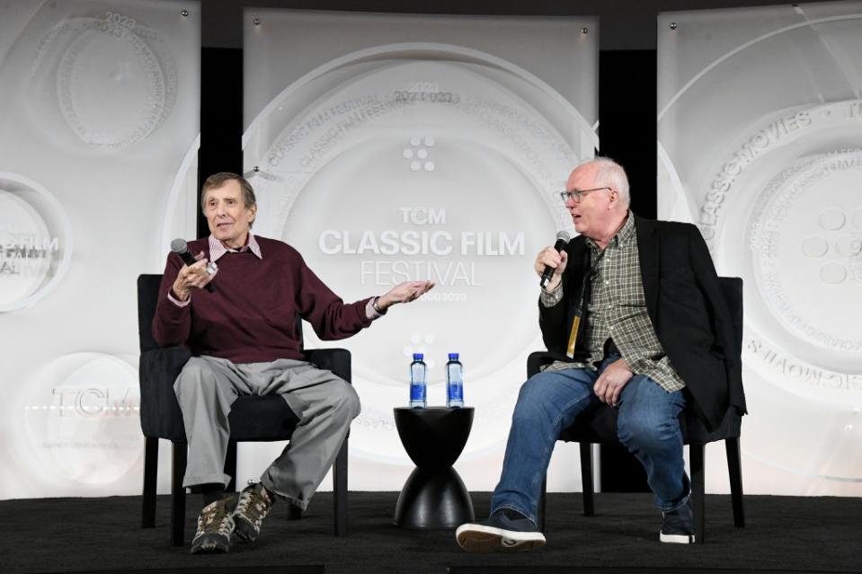 LOS ANGELES, CALIFORNIA - APRIL 15: William Friedkin and Randy Haberkamp speak onstage at the screening of “The Exorcist” during the 2023 TCM Classic Film Festival on April 15, 2023 in Los Angeles, California. (Photo by Jon Kopaloff/Getty Images for TCM)