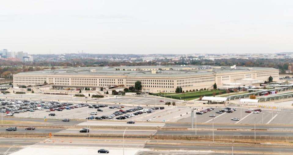 The Pentagon building, located in Arlington County, Virginia, across the Potomac River from Washington. <a href="https://www.gettyimages.com/detail/news-photo/the-pentagon-building-located-in-arlington-county-virginia-news-photo/1061919960?adppopup=true" rel="nofollow noopener" target="_blank" data-ylk="slk:Michael Brochstein/SOPA Images/LightRocket via Getty Images;elm:context_link;itc:0;sec:content-canvas" class="link ">Michael Brochstein/SOPA Images/LightRocket via Getty Images</a>