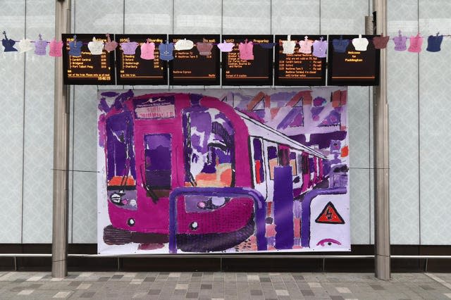 Elizabeth Line art work at Paddington