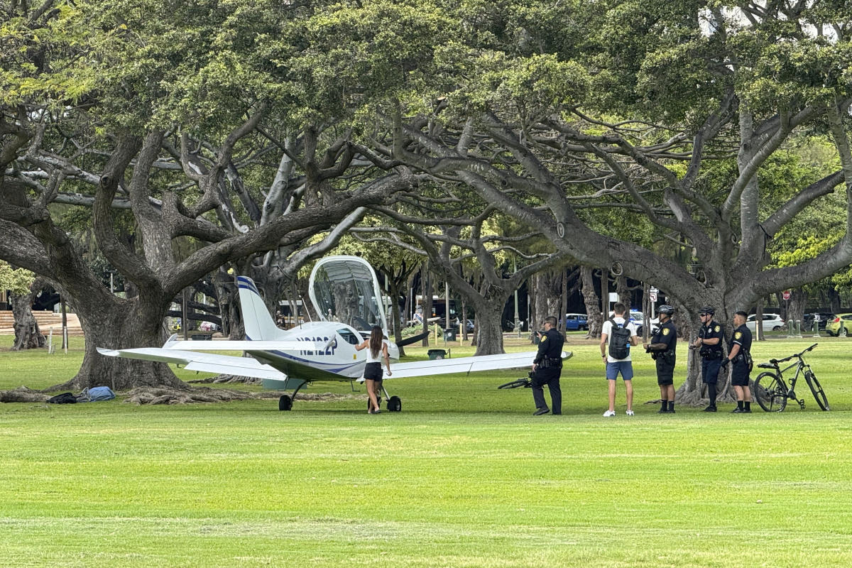 No injuries when small plane lands in sprawling park in middle of Hawaii's Waikiki tourist mecca