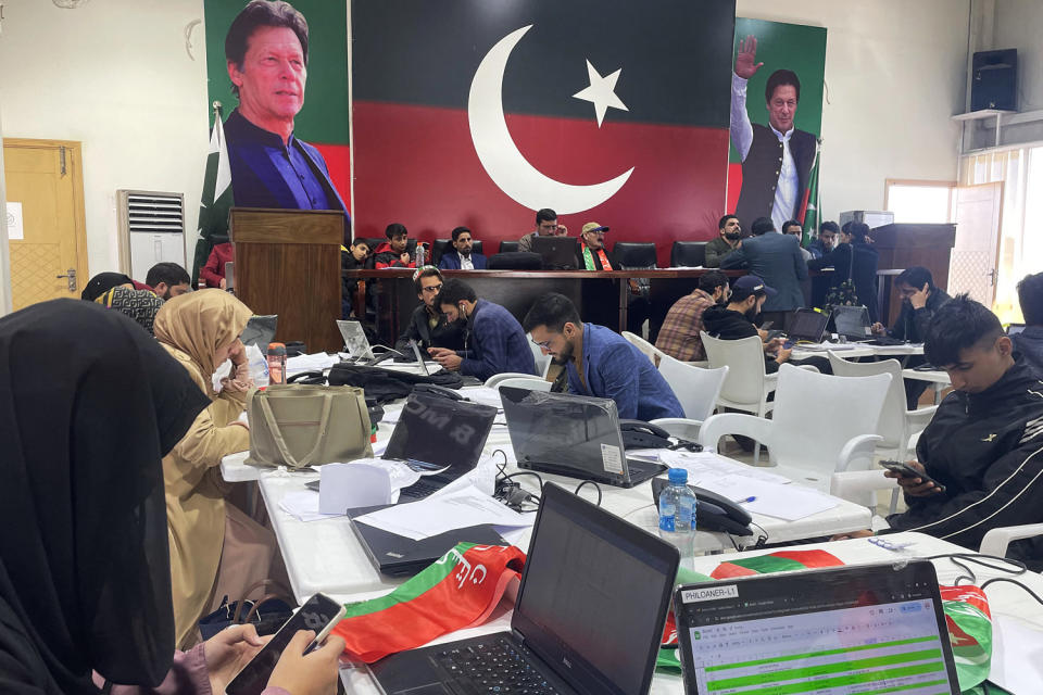 Millions of Pakistanis began voting February 8 in an election marred by allegations of poll rigging, with the country's most popular politician in jail and a military-favoured candidate tipped to win.  (Sajjad Qayyum / AFP - Getty Images)