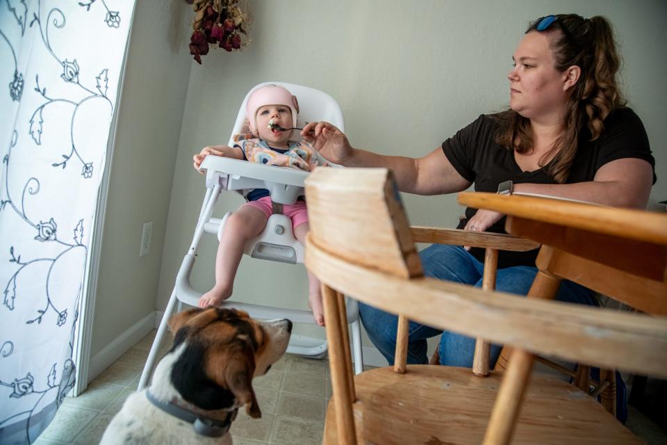 Nicole still has to feed Madelyn. "I just want her to get up and walk and make a mess and feed herself," she says.