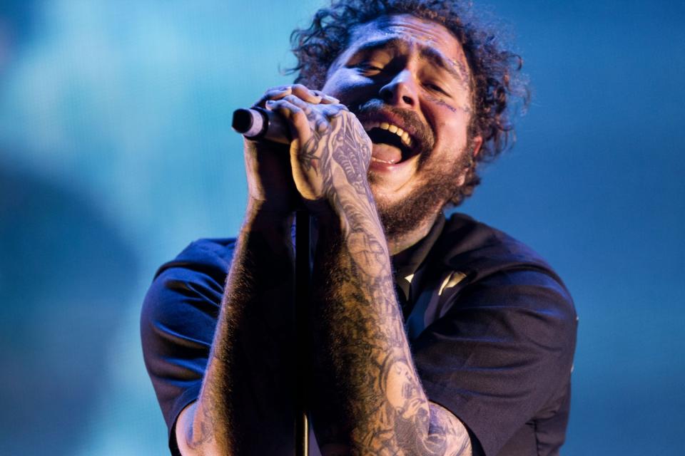 Post Malone performs during the first day of Lollapalooza Buenos Aires 2018