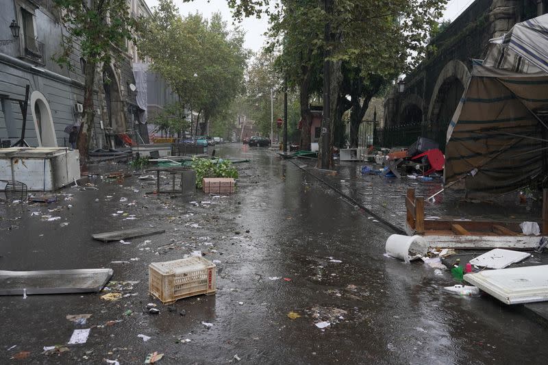 Heavy rainfall on the island of Sicily