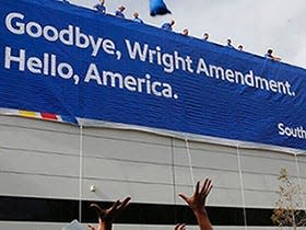 Wright Amendment sign at Southwest HQ