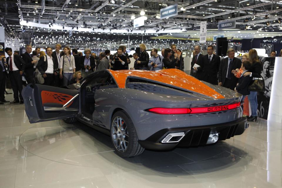 Bertone gives you a vision of the future—from the 1980s—with the wedge-shaped Bertone Nuccio concept, unveiled at the 2012 Geneva Auto Show. Highlighting its long, flat windshield with a bright orange accent, it has ignominiously drawn comparisons to a Dustbuster for its polarizing design. At least what's underneath the hood is appealing: the Nuccio (named after Giovanni Bertone's son) is powered by a Ferrari 4.3-liter V-8, good for 480 horsepower.