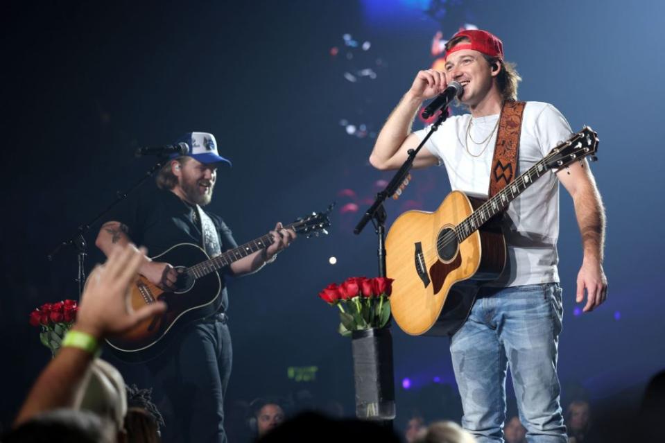 Morgan Wallen reprimanded fans after the booed Taylor Swift during his concert on Friday. John Shearer/Getty Images