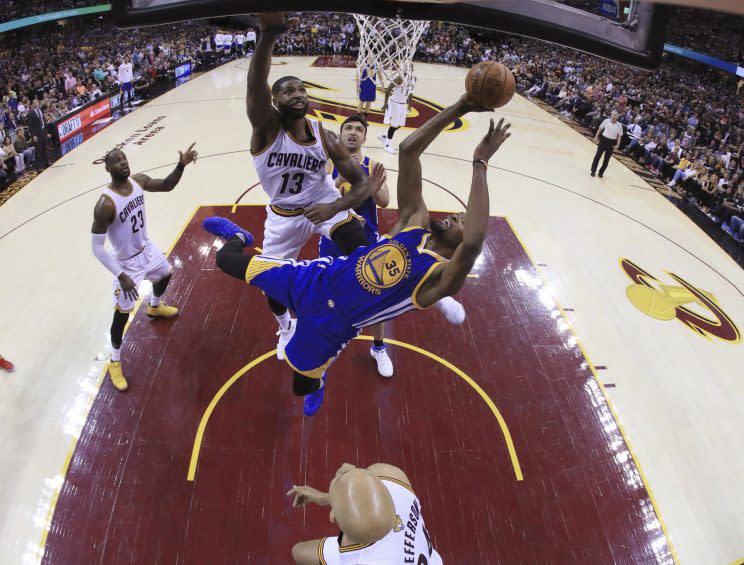 Tristan Thompson finally made an impact in Game 5. (AP)