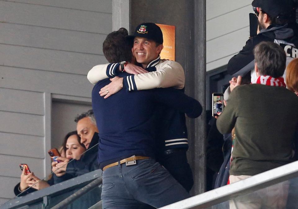 Ryan Reynolds and  Rob McElhenney celebrated Wrexham’s success (Action Images via Reuters) (Action Images via Reuters)