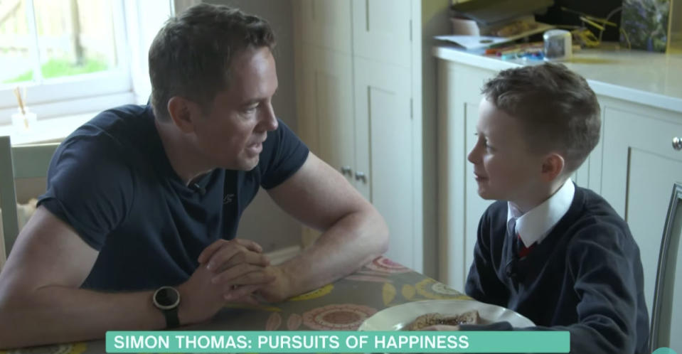 Simon and Gemma’s son Ethan featured in the clip (Photo: ITV)