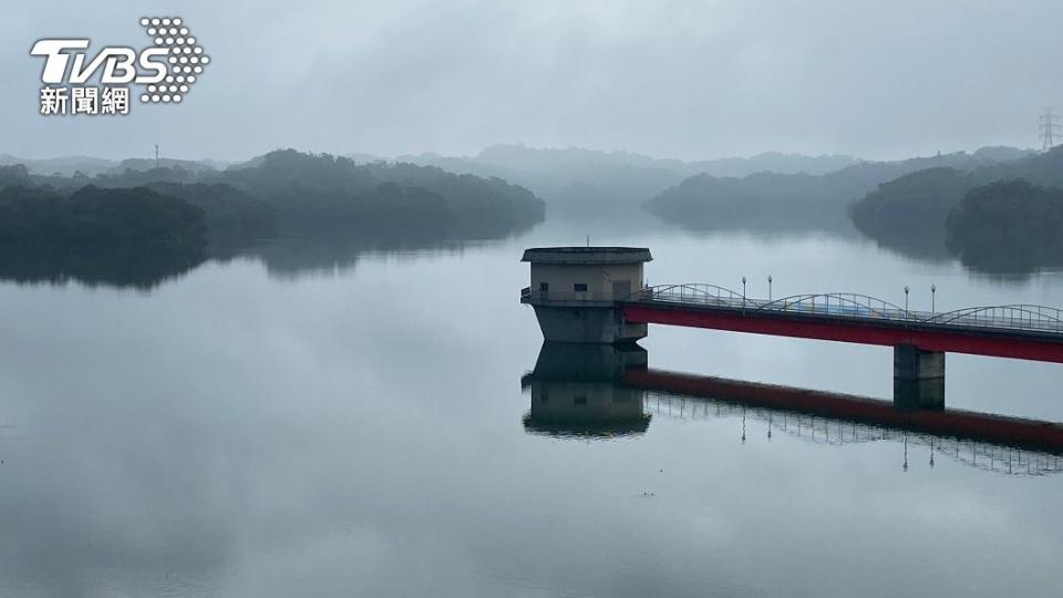 新竹寶二水庫今天滿水位(150.09公尺)照片