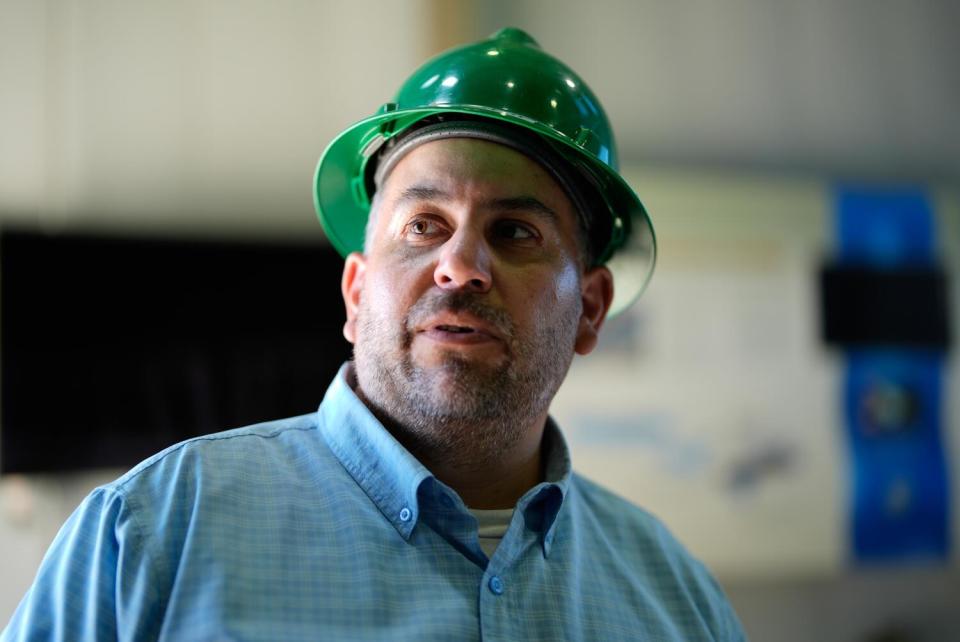 Javier Miranda, a biologist, leads a tour of the John E. Skinner Delta Fish Protective Facility.