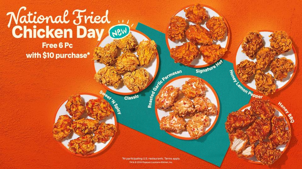 Popeyes has made boneless wings a permanent menu item. Flavors include Classic, Honey Lemon Pepper, Signature Hot, Honey BBQ, Sweet 'N Spicy, and Roasted Garlic Parmesan.