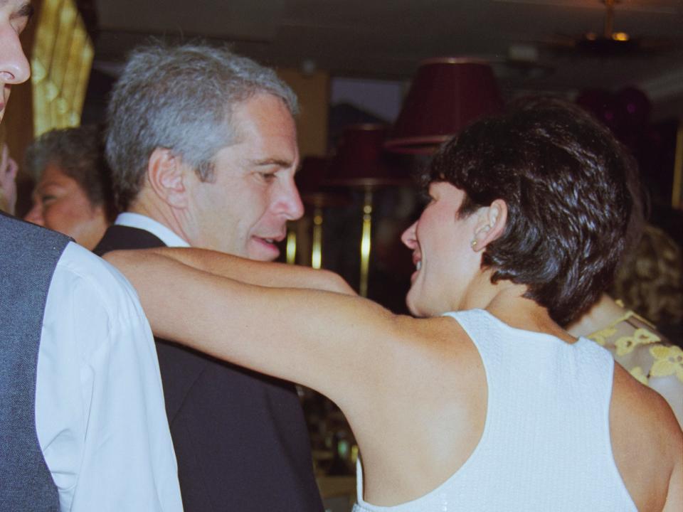 Maxwell with her arm around Epstein.