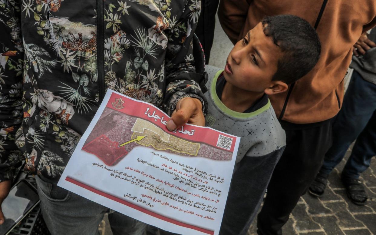 Israel is warning people to evacuate Rafah with leaflets dropped from the sky